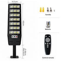 Suncity Lámpara Solar 800W con Sensor de Movimiento y Poste – LD-D137